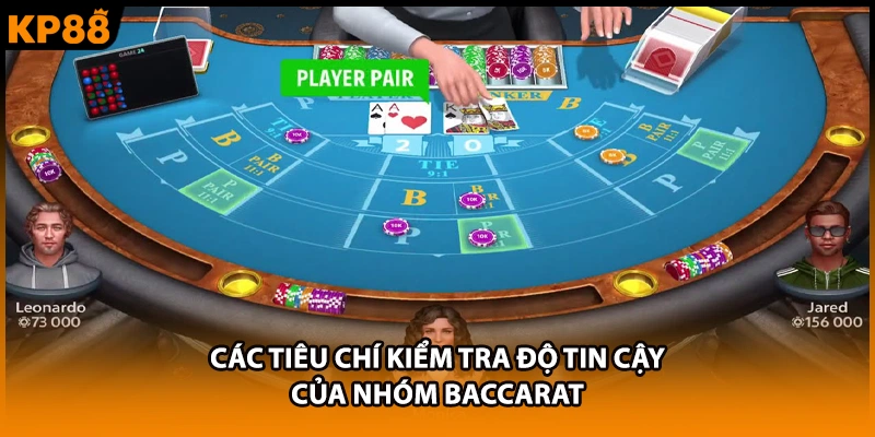 Các tiêu chí kiểm tra độ tin cậy của nhóm Baccarat